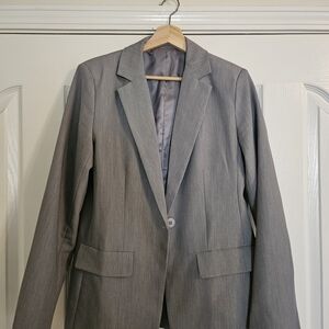 Dark Grey Women's Blazer, Full Length Sleeves